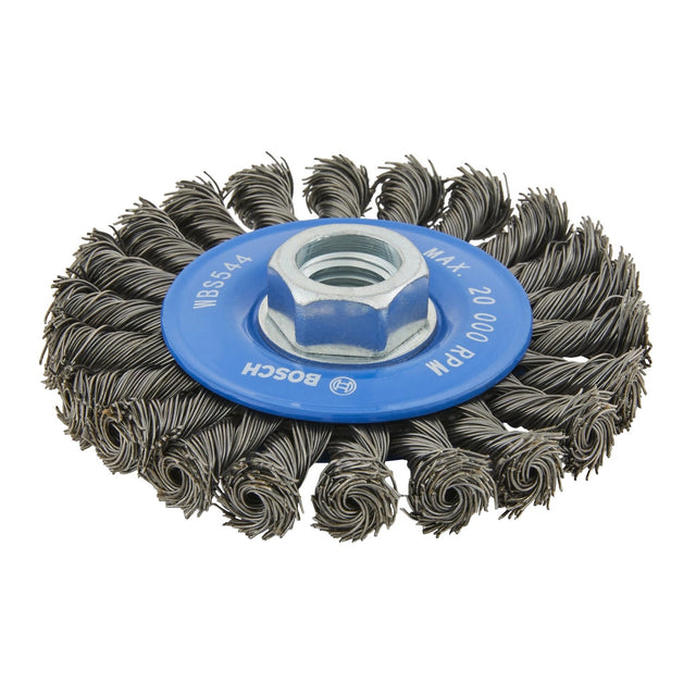 Bosch WBS544 4" Full Cable Knotted Carbon Steel Wire Wheel for Metal Surface Preparation