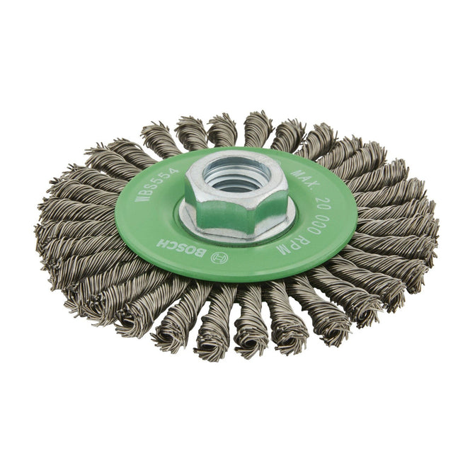 Bosch WBS554 4" Stainless Steel Stiff Stringer Wire Wheel for Small Angle Grinders