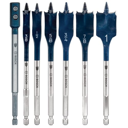 Bosch DSB5005 Daredevil Standard Spade Bit Set 3/8" to 1" with 6" Extension (6 Pack)