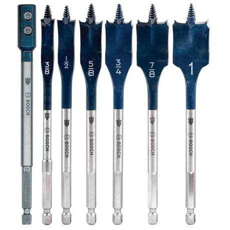 Bosch DSB5005 Daredevil Standard Spade Bit Set 3/8" to 1" with 6" Extension (6 Pack)