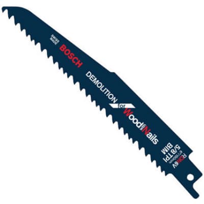 Bosch RDN6V 6" Edge Reciprocating Saw Blades for Wood with Nails Demolition (5 Pack)
