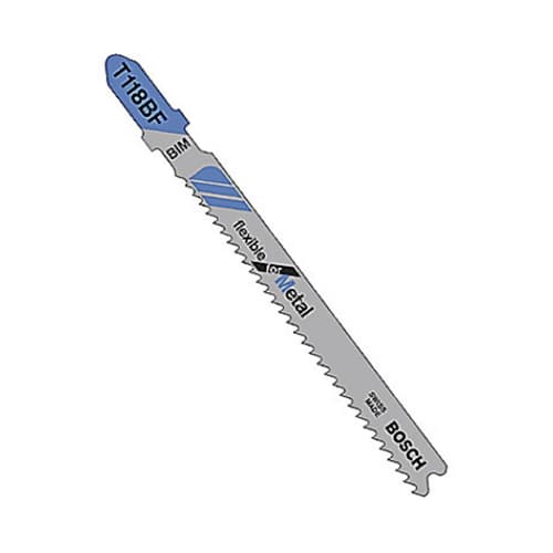 Bosch T118BF 3-5/8" 11-14 TPI Flexible for Metal T-Shank Jig Saw Blades (5 Pack)