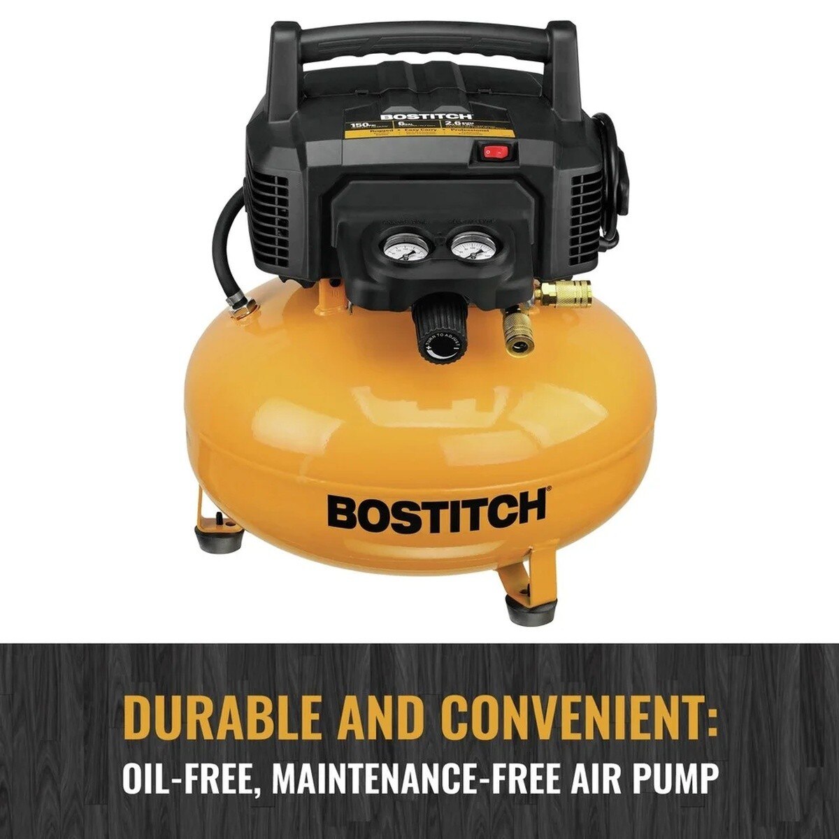 Bostitch BXCM2KIT 6 Gal 150 PSI Electric Pancake Air Compressor 2-Nailer Combo Kit - 7
