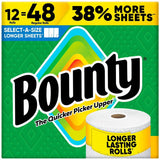 Bounty 990418638 Select-A-Size 2-Ply Paper Towels 11' x 6.1' Sheets 165 Sheets per Roll (12 Roll Pack)