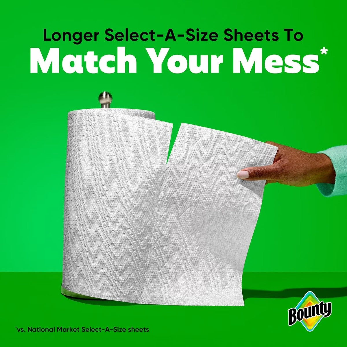 Bounty 990418638 Select-A-Size 2-Ply Paper Towels 11' x 6.1' Sheets 165 Sheets per Roll (12 Roll Pack) - 2
