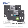 Brother TZE-231-2PK 0.47" x 26.2' P-touch Black Print on White Laminated Label Tape (2 Pack)