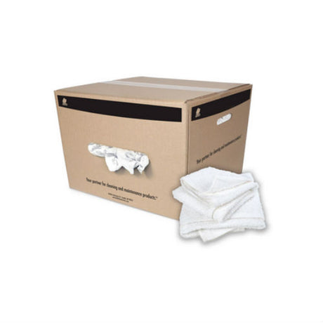 Buffalo Industries 10595 50lb. Box White Terry Turkish Towels