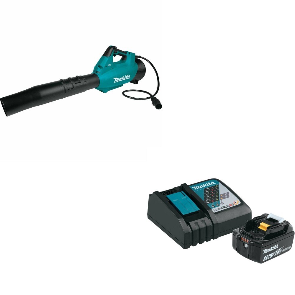 Makita CBU01Z 36V Brushless Blower, Connector Cable W/ BL1840BDC1 Battery and Charger