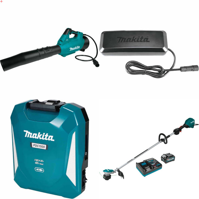 Makita CBU01Z Blower, Cable W/ Power Supply/Charger, Battery & FREE Trimmer Kit