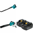 Makita CBU01Z Blower, Connector Cable W/ XBU06Z Floor Blower and BL1850B-2 5.0Ah Battery, 2