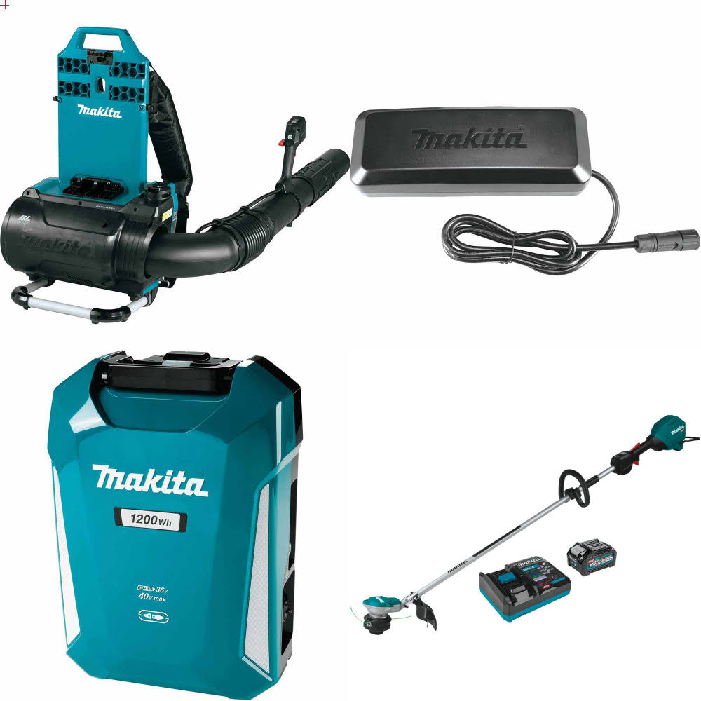 Makita CBU02Z 40V Max Blower W/ Power Supply/Charger, Battery & FREE Trimmer Kit