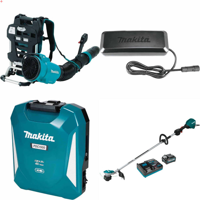 Makita CBU04Z 40V Max Blower W/ Power Supply/Charger, Battery & FREE Trimmer Kit