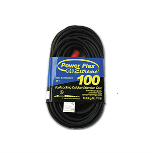 Southwire 92181 100' 12/3 SJEOW TWIST LOCK T/L BLACK EXTENSION CORD