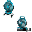 Makita CF002GZ 40V max XGT Cordless 13" Fan W/ CF001GZ 40V max XGT Cordless 9-1/4" Fan
