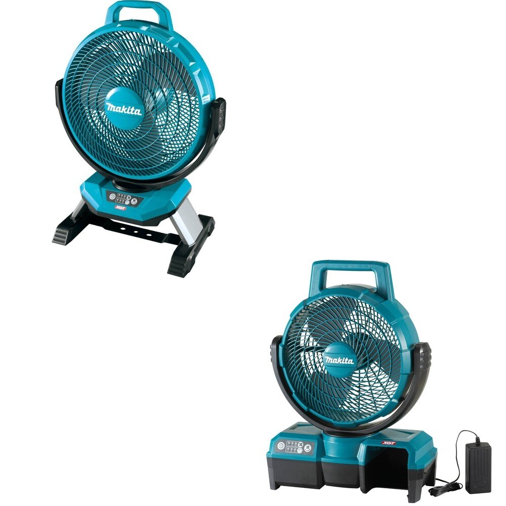Makita CF002GZ 40V max XGT Cordless 13" Fan W/ CF001GZ 40V max XGT Cordless 9-1/4" Fan
