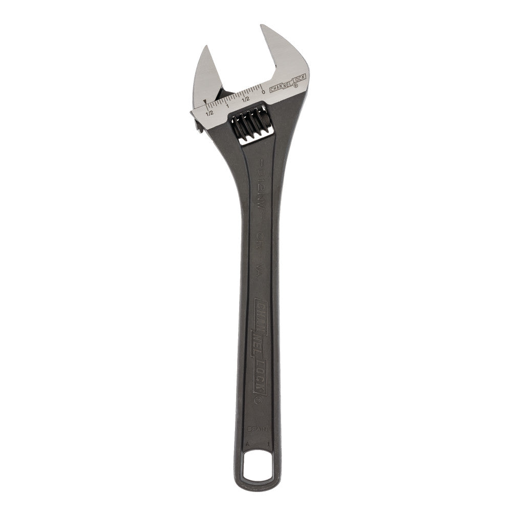 Channellock 812NW 12" Adj Wrench, Wide, Black Phosphate