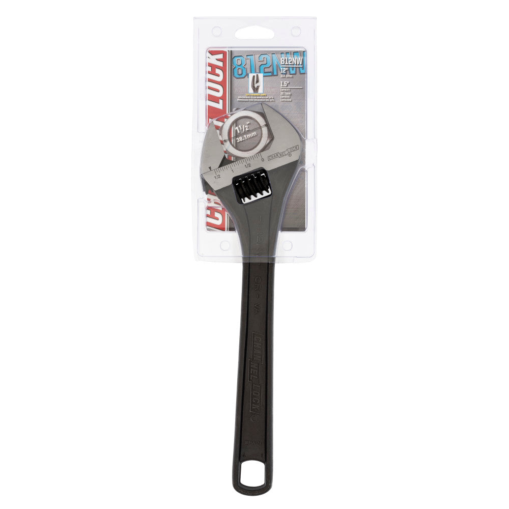 Channellock 812NW 12" Adj Wrench, Wide, Black Phosphate - 2