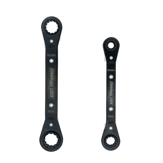 Channellock 841M 2pc Ratcheting Wrench Set, 8 Metric Sizes