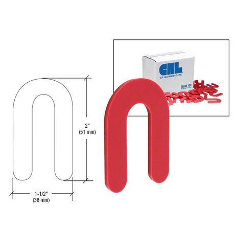 CR Laurence PHS8 1/8" X 2" Red Plastic Horseshoe Shim