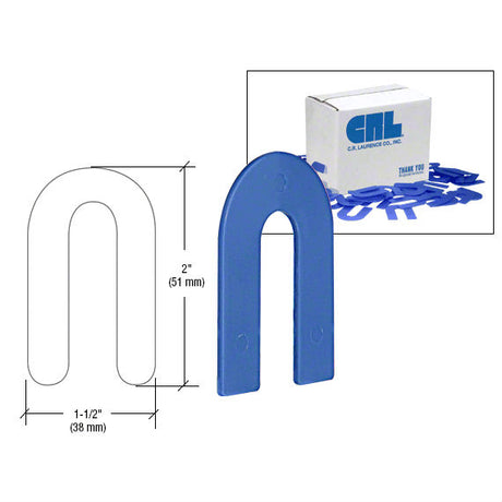 CR Laurence PHS6 1/16" x 2" Plastic Horseshoe Shim, Blue