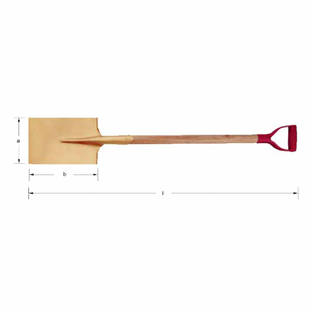 CS Unitec Ex1007-180A Aluminum Bronze Non-Sparking, Low-Magnetism, Corrosion Resistant Edging Spade with D-Grip - 2