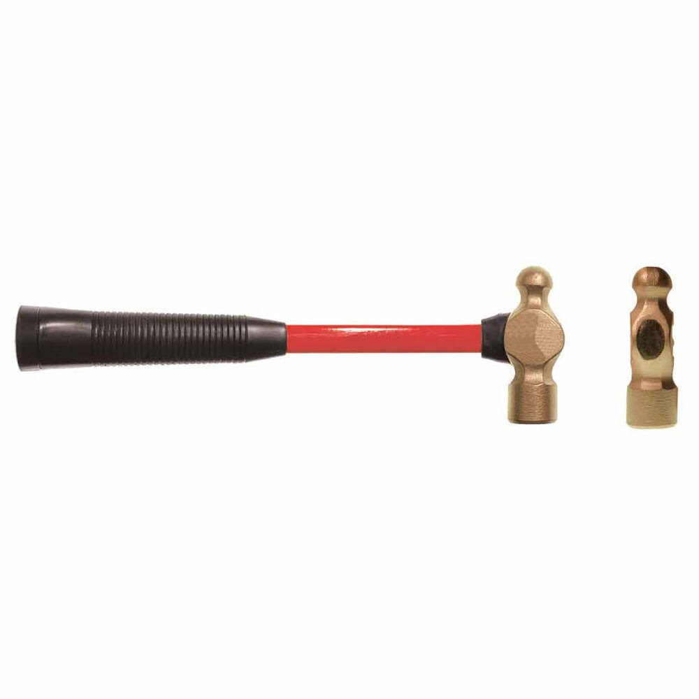 Carltsoe Safety CS Unitec Ex101U-0200B Copper Beryllium Non-Sparking, Non-Magnetic, Corrosion Resistant Ball Peen Hammer 2 Lbs (0.91 Kg) (101UU-0200B)