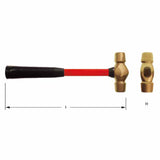 Carltsoe Safety CS Unitec Ex103U-0175A Aluminum Bronze Non-Sparking, Low-Magnetism, Corrosion Resistant Double-Face Machinists' Hammer 1.75 lbs (0.80 kg) (103UU-0175A) - 2