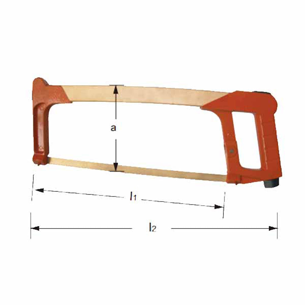 CS Unitec Ex118A-395A Aluminum Bronze Non-Sparking, Low-Magnetism, Corrosion Resistant 12" Hacksaw Frame - 2