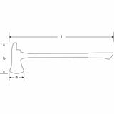 CS Unitec Ex1203-2950B Copper Beryllium Non-Sparking, Non-Magnetic, Corrosion Resistant Axe, Pick Head 12" - 2