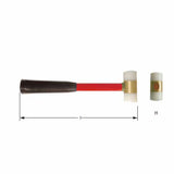 Carltsoe Safety CS Unitec Ex121u-0220A Aluminum Bronze Non-Sparking, Low-Magnetism, Corrosion Resistant Plastic Hammer 2.20 Lbs (1 Kg) - 2
