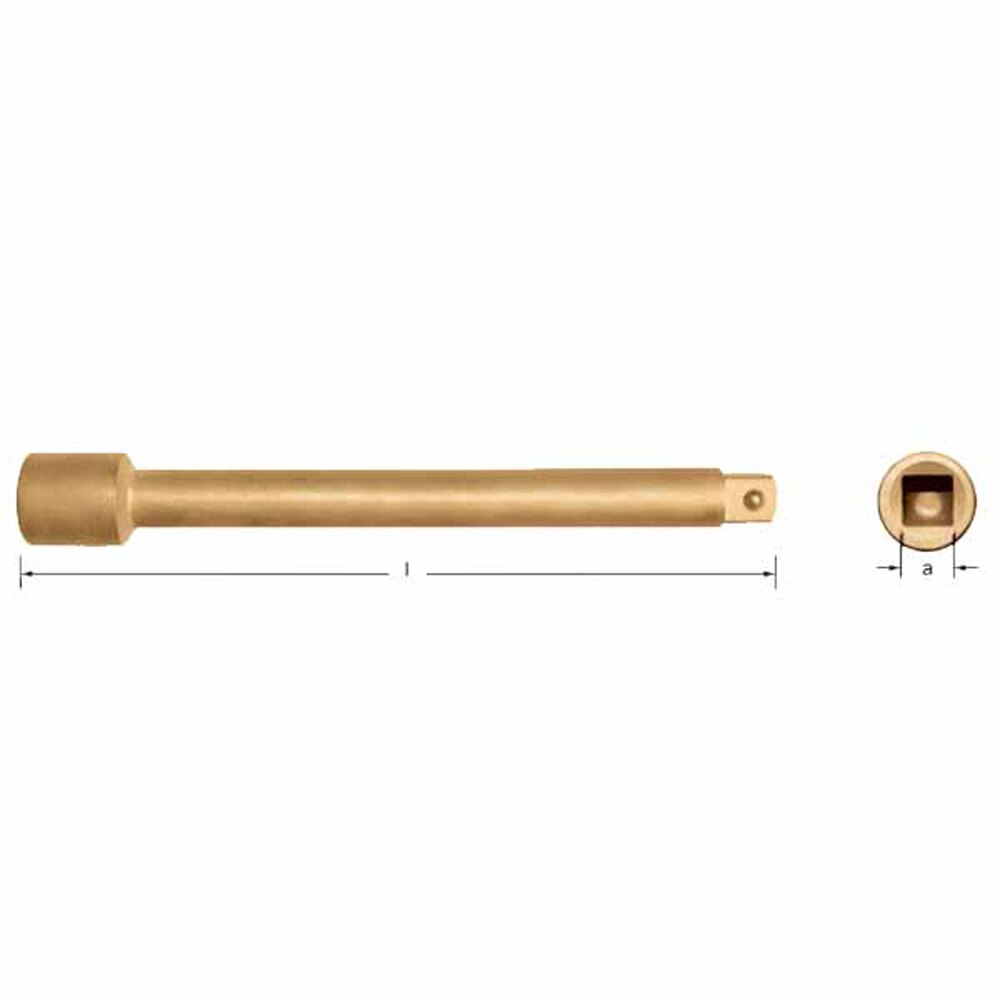 Carltsoe Safety CS Unitec Ex1504D-250B Copper Beryllium Non-Sparking, Non-Magnetic, Corrosion Resistant Extension Bar 10" (250 mm) x 1" Drive - 2