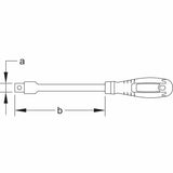 Carltsoe Safety CS Unitec Ex1504SA-B Copper Beryllium Non-Sparking, Non-Magnetic, Corrosion Resistant Driver Handle 3/8" Drive (1504SAU-B) - 3