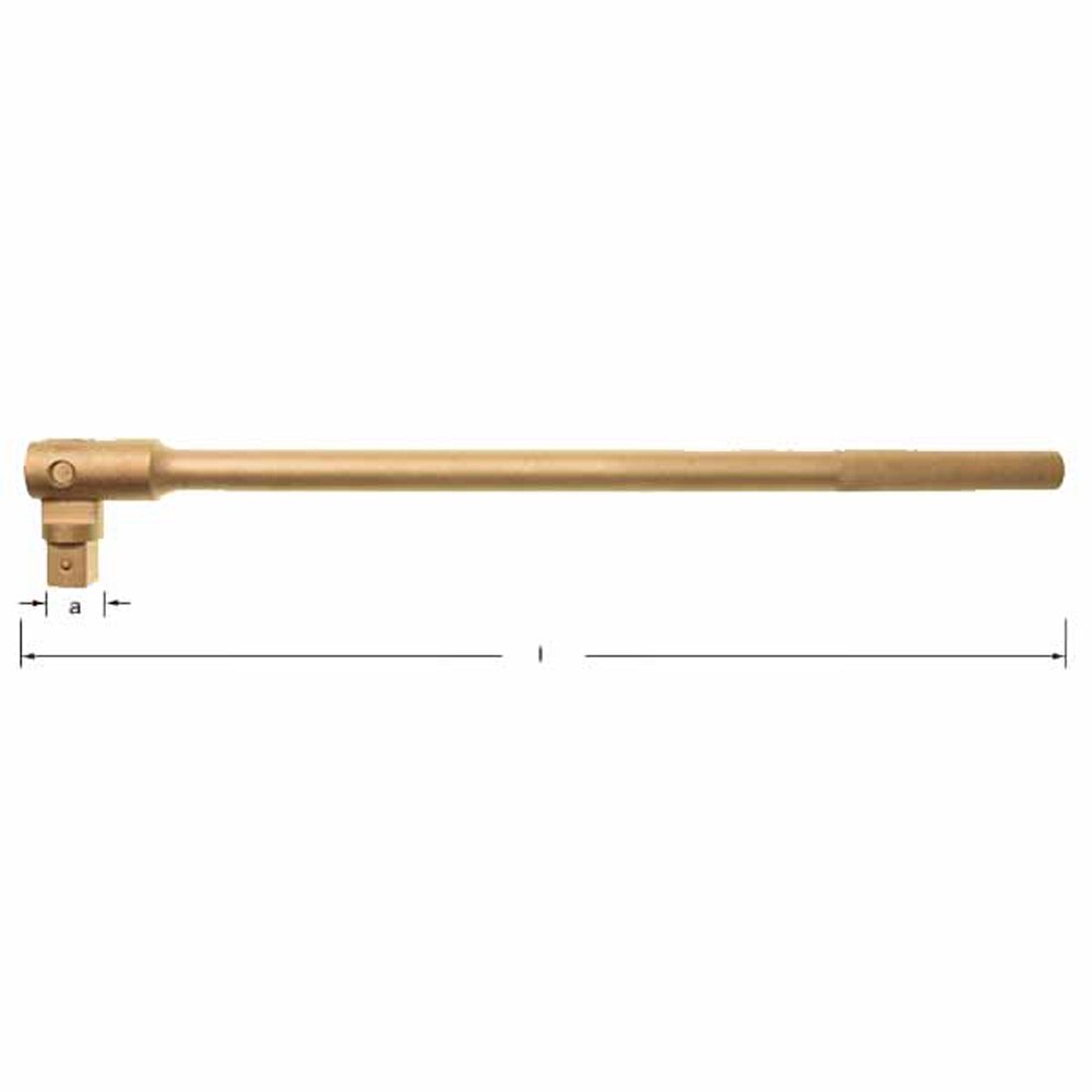 Carltsoe Safety CS Unitec Ex1506B-A Aluminum Bronze Non-Sparking, Low-Magnetism, Corrosion Resistant Hinged Handle 1/2" Drive (1506BU-A) - 2