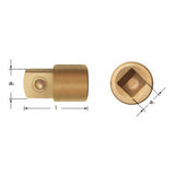 CS Unitec Ex1509AB-A Aluminum Bronze Non-Sparking, Low-Magnetism, Corrosion Resistant Adapter/Converter 3/8" Drive to 1/2" Drive - 2