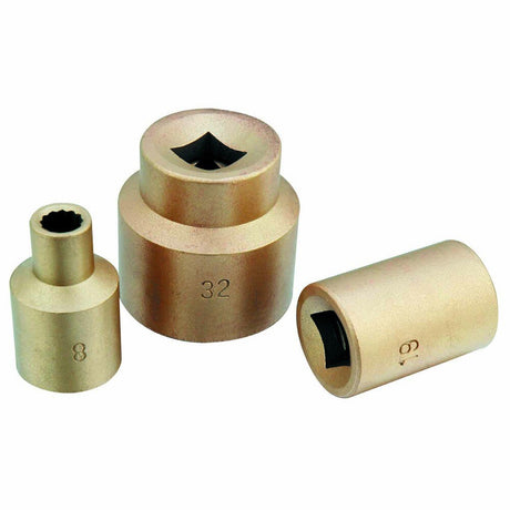 Carltsoe Safety CS Unitec Ex1630-070UB Copper Beryllium Non-Sparking, Non-Magnetic, Corrosion Resistant Deep Socket 1-1/16" x 1/2" Drive x 3,35" Depth (1630U-070UB)