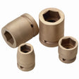 Carltsoe Safety CS Unitec Ex1720-020UB Copper Beryllium Non-Sparking, Non-Magnetic, Corrosion Resistant Impact Socket 7/16" x 3/8" Drive x 1-1/4" Depth