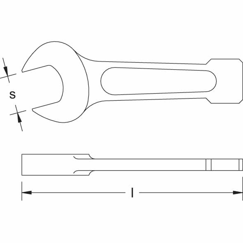 CS Unitec Ex200-165UA Aluminum Bronze Non-Sparking, Low-Magnetism, Corrosion Resistant Striking Wrench, Open End 2-13/16" - 3