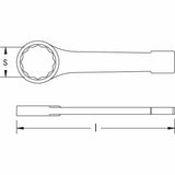 CS Unitec Ex201-005UA Aluminum Bronze Non-Sparking, Low-Magnetism, Corrosion Resistant 12 Point Single Box End Wrench  1/2" - 2