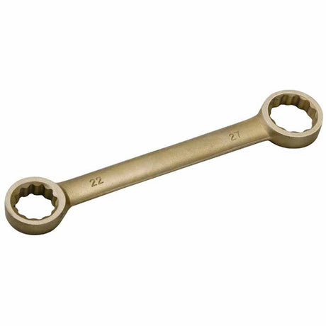 CS Unitec Ex202-005UA Aluminum Bronze Non-Sparking, Low-Magnetism, Corrosion Resistant 12 Point Straight Type Double Box End Wrench 7/32" x 1/4"