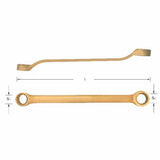 Carltsoe Safety CS Unitec Ex202F-140UA Aluminum Bronze Non-Sparking, Low-Magnetism, Corrosion Resistant 12 Point Offset Double Box End Wrench 15/16" x 1-3/16" (202FU-140UA) - 2