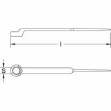 CS Unitec Ex204S-035UA Aluminum Bronze Non-Sparking, Low-Magnetism, Corrision Resistant Ring End Construction Wrench with Pin 1-1/2" - 2