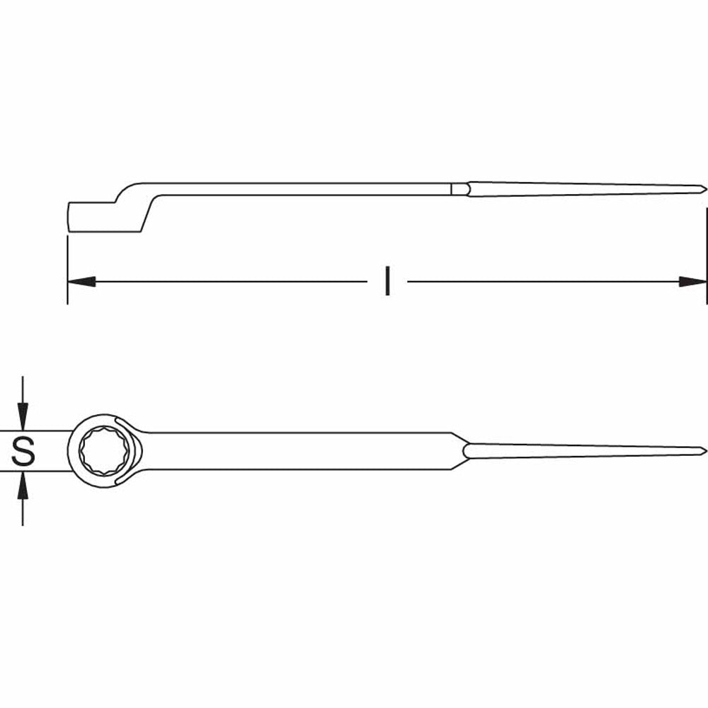 CS Unitec Ex204S-035UB Copper Beryllium Non-Sparking, Non-Magnetic, Corrision Resistant Ring End Construction Wrench with Pin 1-1/2" - 2