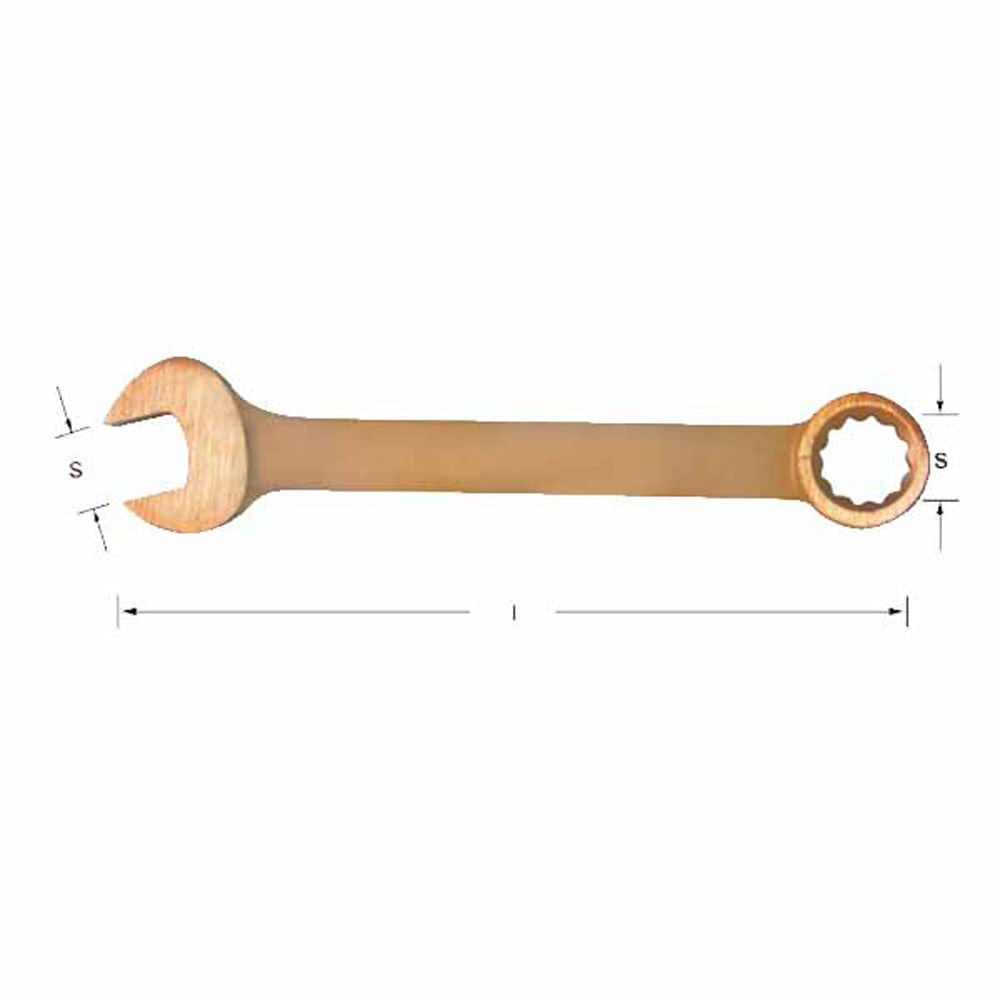 CS Unitec Ex206L-120UA Aluminum Bronze Non-Sparking, Low-Magnetism, Corrosion Resistant Combination Wrench 1-3/8" - 2