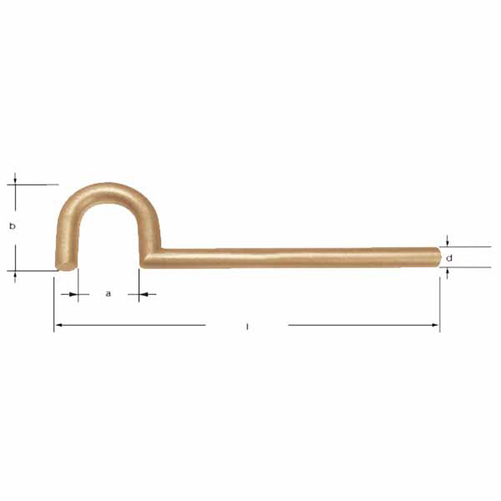 Carltsoe Safety CS Unitec Ex207-41A Aluminum Bronze Non-Sparking, Low-Magnetism, Corrosion Resistant 1-5/8" Valve Wrench - 2