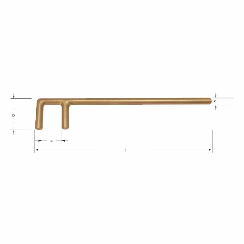 Carltsoe Safety CS Unitec Ex207F-50B Copper Beryllium Non-Sparking, Non-Magnetic, Corrosion Resistant 2" Valve Wheel Hook Valve Wrench