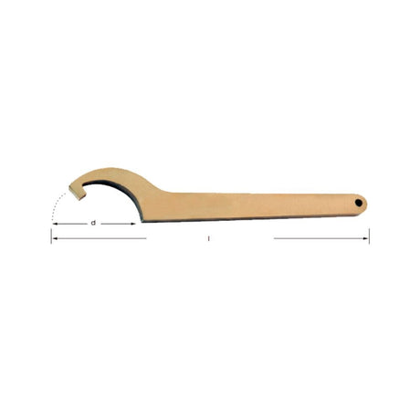 Carltsoe Safety CS Unitec Ex208-120/130B Copper Beryllium Non-Sparking, Non-Magnetic, Corrosion Resistant Spanner Fixed Wrench 4-3/4" - 5-3/16" (120-130 mm) (208U-120/130B) - 2
