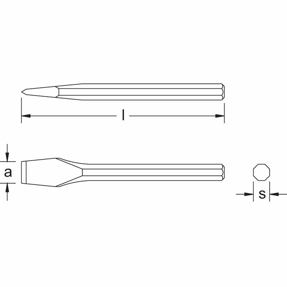 CS Unitec Ex304S-300A Alluminum Bronze Non-Sparking, Low-Magnetism, Corrosion Resistant 11/16" 8-Point Chisel - 2