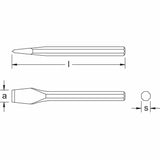 CS Unitec Ex304S-300A Alluminum Bronze Non-Sparking, Low-Magnetism, Corrosion Resistant 11/16" 8-Point Chisel - 2