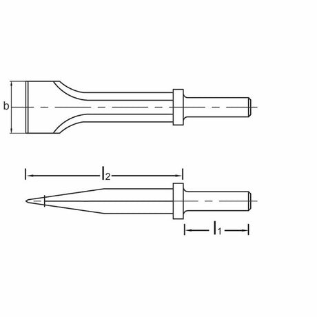 Carltsoe Safety CS Unitec Ex314-40A Aluminum Bronze Non-Sparking, Low-Magnetism, Corrosion Resistant 1-1/2" Chipping Hammer Chisel (314U-40A) - 2