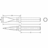 CS Unitec Ex320F-75A Aluminum Bronze Non-Sparking, Low-Magnetism, Corrosion Resistant Paving Breaker Chisel, 1-1/4" Hex Shank - 2